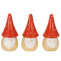 Artikel Mini-Wichtel aus Holz mit Fliegenpilzmütze 10 cm Rot-Weiß 6er-Set Tischdekoration