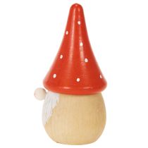 Artikel Mini-Wichtel aus Holz mit Fliegenpilzmütze 10 cm Rot-Weiß 6er-Set Tischdekoration