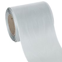Artikel Satin Kranzband Silber 100mm x 25m für Trauer- und Gedenkkränze