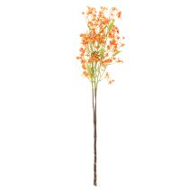 Artikel Künstlicher Orchideenzweig 110cm Orange mit grünen Blättern 3er Set für Raumdekoration