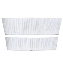 Artikel Schale Oval Metall in Weiß Silber 32,5cm/37cm Set 2St