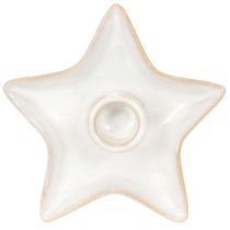 Artikel Kerzenhalter Stern aus Keramik Weiß Ø12cm für Stabkerzen im 2er-Set
