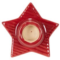Artikel Sternförmige Kerzenhalter aus roter Keramik für Stabkerzen, 8 cm, 2 Stück