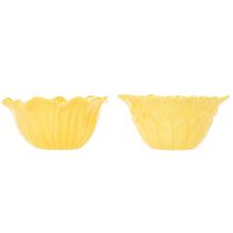 Artikel Blumenschale Keramik 13 cm Gelb Set 2 Stück Innenbereich