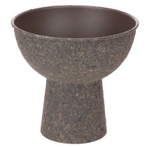 Artikel Runde Pflanzenschale mit Sockel 18 cm Metall Braun Anthrazit