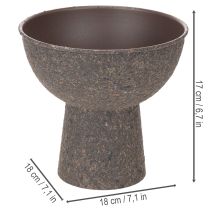 Artikel Runde Pflanzenschale mit Sockel 18 cm Metall Braun Anthrazit