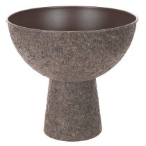 Artikel Pflanzschale Metall Braun Rund mit Fuß 25 cm