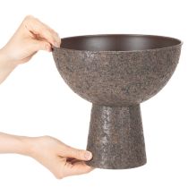 Artikel Pflanzschale Metall Braun Rund mit Fuß 25 cm