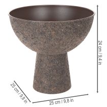 Artikel Pflanzschale Metall Braun Rund mit Fuß 25 cm