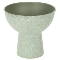 Artikel Pflanzschale aus Metall mit hohem Fuß, rund, 18 cm, hellgrün