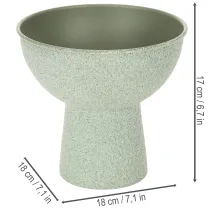 Artikel Pflanzschale aus Metall mit hohem Fuß, rund, 18 cm, hellgrün