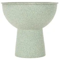 Artikel Pflanzschale aus Metall mit hohem Fuß, rund, 18 cm, hellgrün