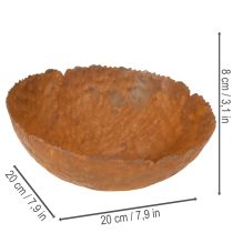 Artikel Runde Metallschale 20 cm Rostoptik strukturierte Oberfläche