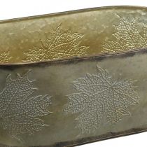 Artikel Metallschale mit Blätterprägung, ca. 38x15 cm, Gold-Braun