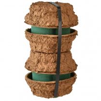 Artikel Blumengesteck-Schale mit Nass-Steckschaum Ø14 cm H6 cm Braun-Grün 4er Set