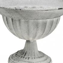 Pokal Schale Weiß Deko Pokal Metall Kelch Ø16cm H11,5cm