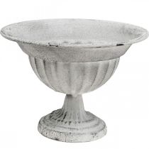 Pokal Schale Weiß Deko Pokal Metall Kelch Ø16cm H11,5cm