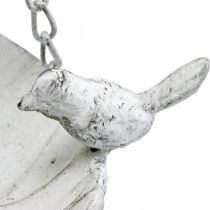 Artikel Dekoschale zum Hängen aus Metall Weiß Ø31cm L62cm