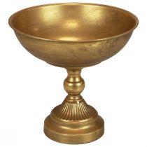 Schale mit Fuß Dekoschale Metall Schale Gold Ø25,5cm H24cm