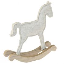 Artikel Schaukelpferd aus Filz und Holz Creme 20x4,5x22cm Weihnachten 2 Stück