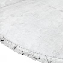 Artikel Deko Holzscheibe mit Rinde Weiß Ø20cm aus Sperrholz für Tischdekoration