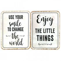 Vintage Holzschild Spruch Dekoschilder Sortiert 20×15cm 2St