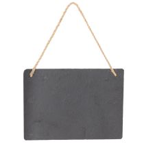 Artikel Gartenschild aus Schiefer mit Blumenmotiv und Juteband 15 cm