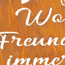 Artikel Schild aus Metall mit Spruch, Edelrost, Rund, 30×40cm, Vögel-Motiv