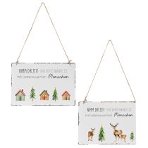 Artikel Metallschilder 2er-Set zum Hängen 21 x 14 cm mit Weihnachtsmotiven