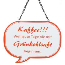 Artikel Schild zum Aufhängen „Kaffee!!!“ 13,5cm x 7,5cm 3St