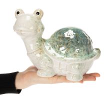 Artikel Schildkröte aus Keramik 22cm grün-weiß für Wohnraumdekoration