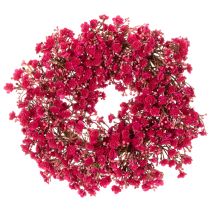 Artikel Blumenkranz aus künstlichem Schleierkraut, Pink-Rot, 30 cm, Innenraumdekoration