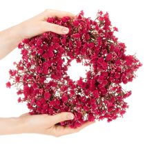Artikel Blumenkranz aus künstlichem Schleierkraut, Pink-Rot, 30 cm, Innenraumdekoration