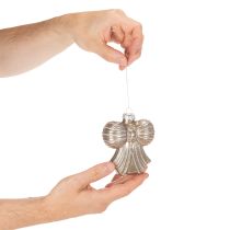 Artikel Glas-Weihnachtsanhänger Schleife zum Hängen 10 cm Braun 2er-Set