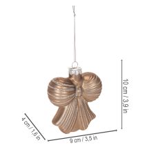 Artikel Glas-Weihnachtsanhänger Schleife zum Hängen 10 cm Braun 2er-Set