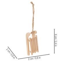 Artikel Deko-Schlitten aus Holz zum Aufhängen 6 cm 6er Set