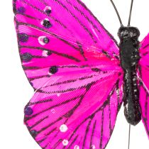 Artikel Deko Schmetterlinge aus Federn auf Draht 7cm Mehrfarbig 12 Stück