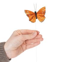Artikel Deko Schmetterlinge aus Federn auf Draht 7cm Mehrfarbig 12 Stück