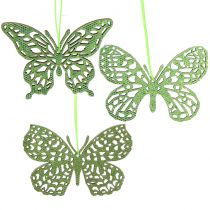 Artikel Dekohänger Schmetterling Grün Glitter8cm 12 St