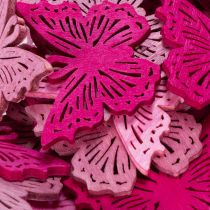 Artikel Deko-Schmetterlinge aus Holz 4 cm Rosa/Pink/Lila 72 Stück für Tisch- und Schalenarrangements