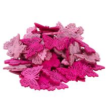 Artikel Deko-Schmetterlinge aus Holz 4 cm Rosa/Pink/Lila 72 Stück für Tisch- und Schalenarrangements