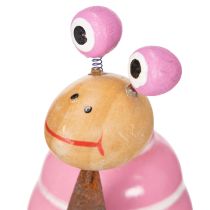 Artikel Schneckenfigur Holz mit Edelrost Hals 9 cm Altrosa Pink 4er Set