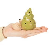 Artikel Keramik Schnecke mit LED, 12cm, 2er-Set, Gelb und Grün