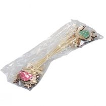 Artikel Blumenstecker Holz Deko Schnecken Bunt 8,5×8cm 12 St