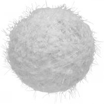 Schneeball Winterdeko Deko Kugel Weiß Wolle Ø10cm 4St