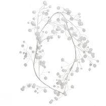 Artikel Schneeballgirlande Winterdeko Weiß Glitzer L125cm