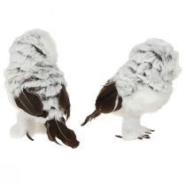Artikel Schneeeulen Dekofigur Eulenpaar Weiß und Braun 13 cm, 2 Stück