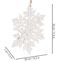 Artikel Hängedekoration Schneeflocke aus Holz 30 cm Weiß