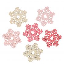 Artikel Schneeflocke Mix Pink, Rosa, Natur Ø2cm 144St