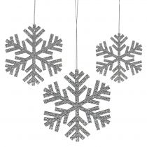 Artikel Schneeflocke Silber zum Hängen Ø8cm - Ø12cm 9 St
